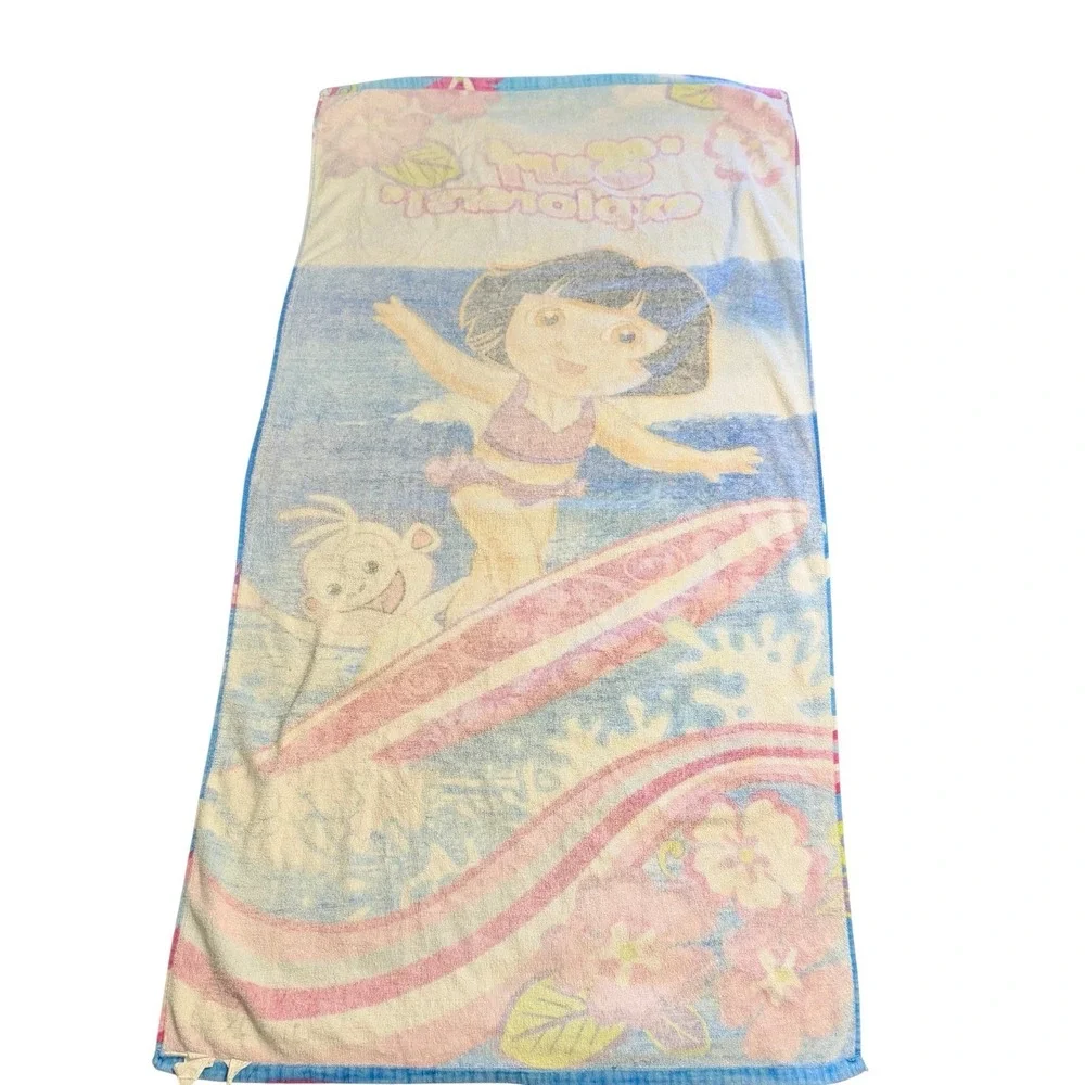 Vintage Dora the Explorer Beach Towel‎ Nick JR Kids 55x29 Surf Explorers